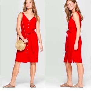 Universal thread red v neck sleeveless dress nwt